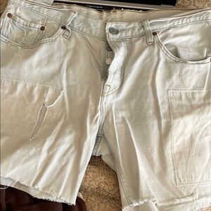 Light Blue Levis Denim Cut Off Shorts W 30